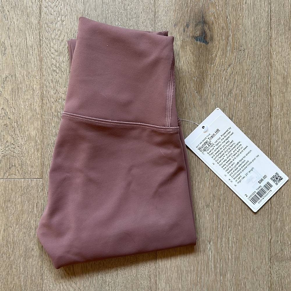 wunder train hr 25" tight twilight rose size 2 lululemon nwt